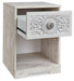 Paxberry - One Drawer Night Stand - Open Cubby - Whitewash