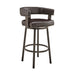 Cohen - 26" Counter Height Swivel Bar Stool - Java Brown Finish And Faux Leather