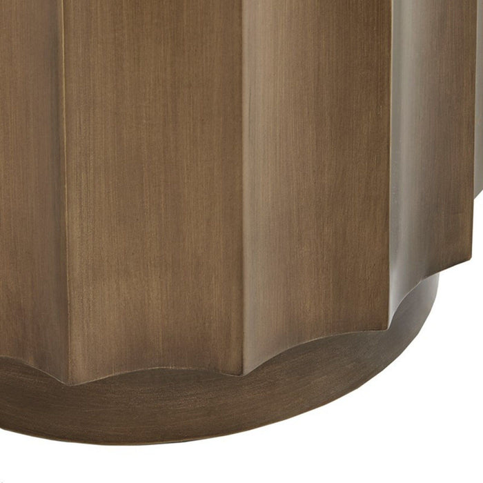 Valentina - Accent Table With Scalloped Edge Design - Bronze