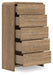 Gramburg - Five Drawer Chest - Warm Natural Brown