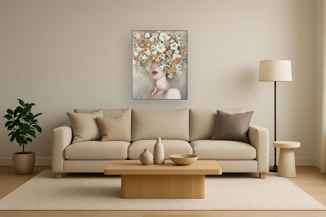 Blossom Veil Muse - 40" x 32" Framed Wall Art