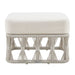 Breeze - Cream Metal Outdoor Ottoman With Cushions - Pearl
