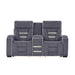 Austin - Console Reclining Loveseat With Storage Arms - Gray