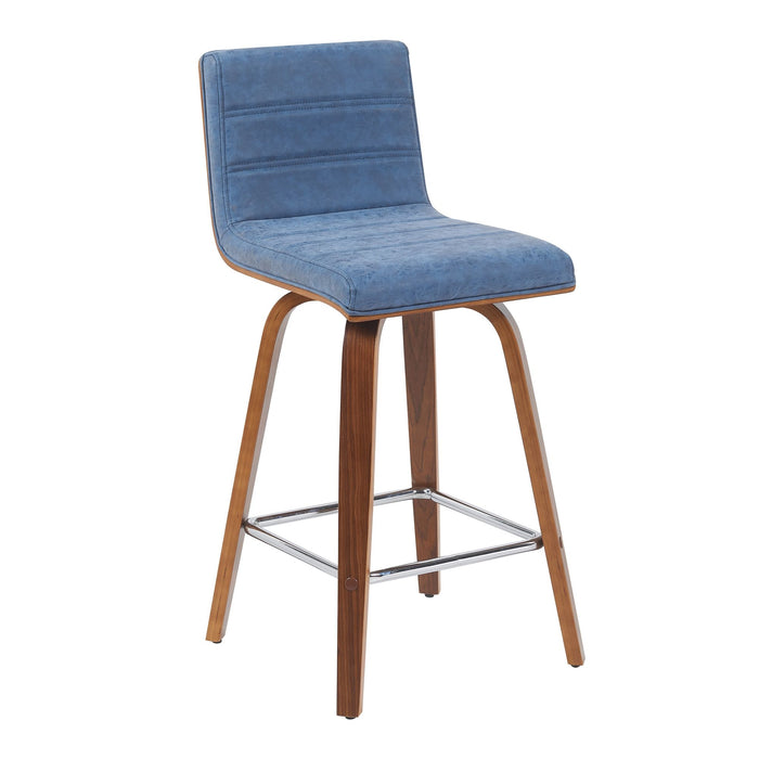 Vienna - Modern Counter Height Swivel Bar Stool - Walnut Finished Wood Frame