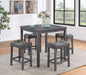 Lucian - Counter Height Pub Table With Tufted Stools