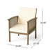 Casa Acacia Wood Club Chairs (Set of 2) With Water Resistant Cushions - Gray / Cream
