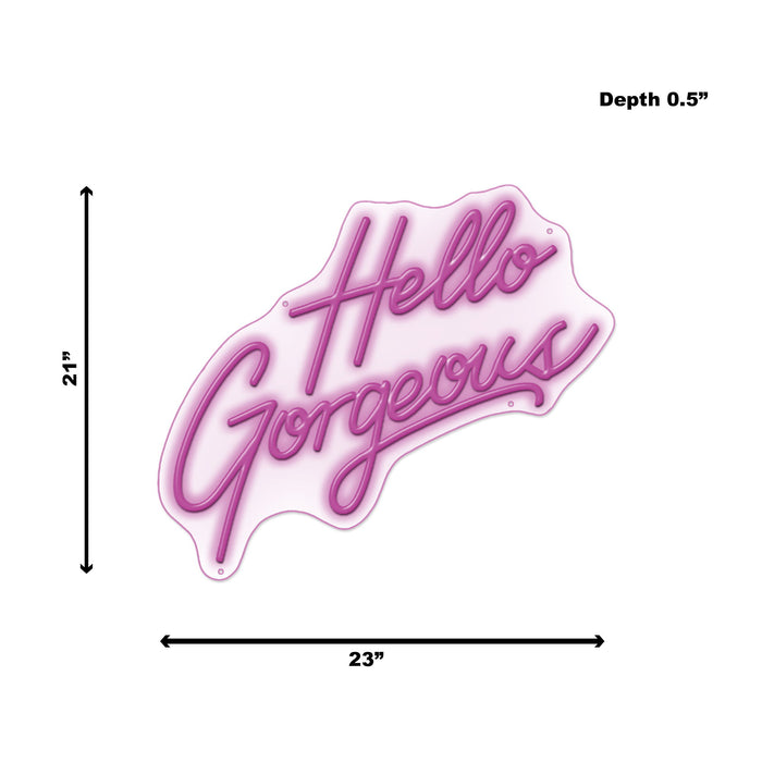 Neon Hello Gorgeous - Purple