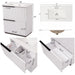 Fluted Bathroom Vanity With Ceramic Sink, Soft Close Slides