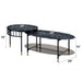 Silas - Nesting Coffee Table Set - Faux Marble Top & Black