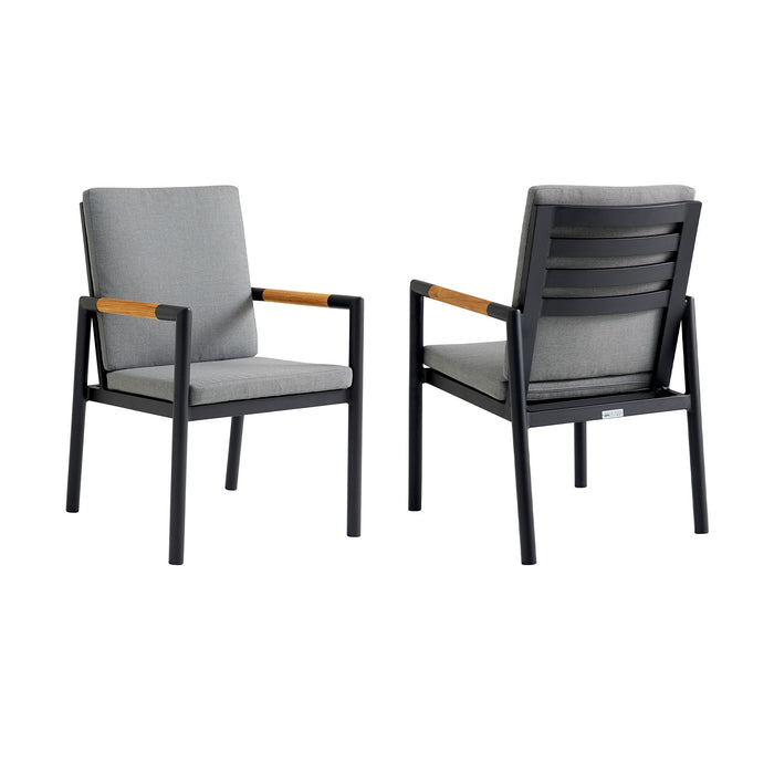 Royal - Aluminum And Teak Outdoor Dining Chair (Set of 2)
