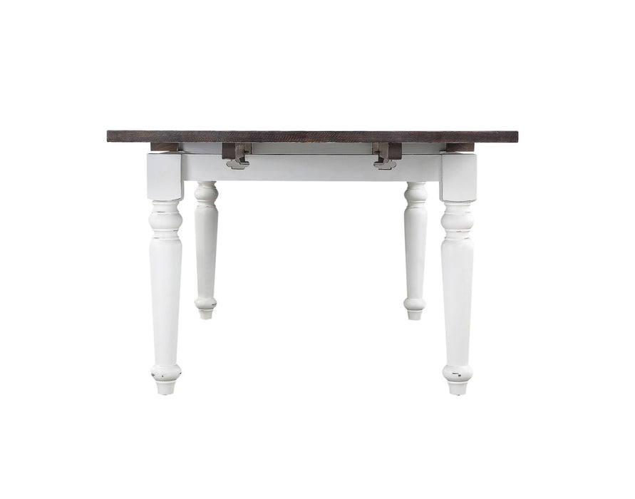 Dining Table With Leafs - Brown / White