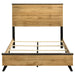 Kaywood Twin panel bed with natural pine wood-grain finish and mid-century modern design at Sacramento Furniture Store.