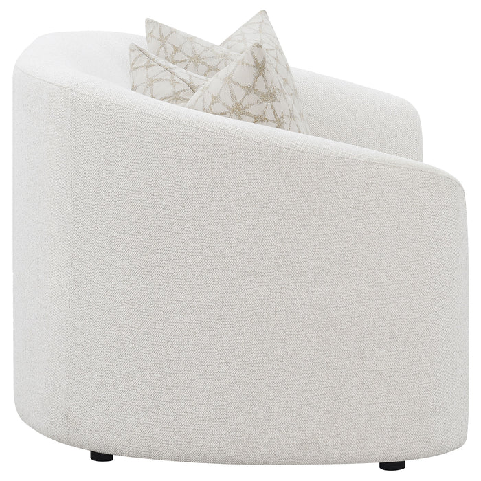 Modern bouclé loveseat for small living spaces on showroom clearance near Carmichael, CA
