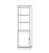 murphy bed side cabinet with open shelves and lower cabinet doors