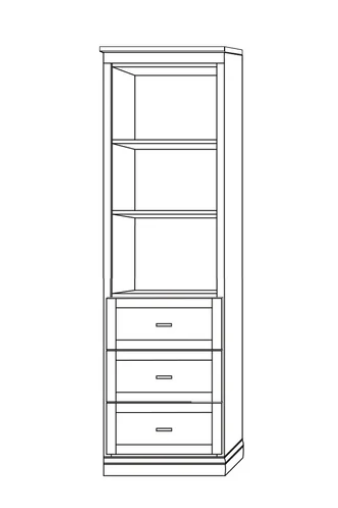 drawer storage cabinet for horizontal murphy bed system