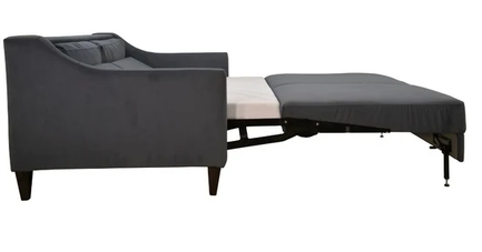 Omnia Leather Harmony sleeper sofa converted into a comfortable bar-free sleeper bed