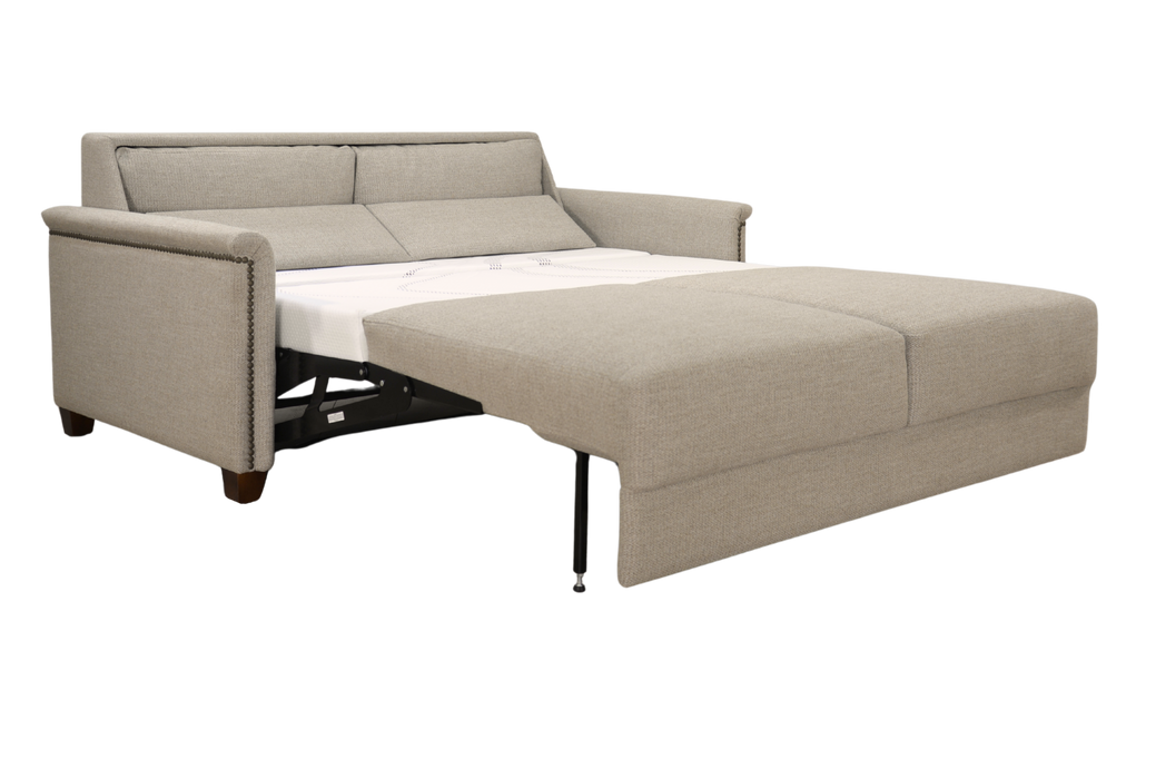 Retreat SLOFA sleeper sofa by Omnia Leather with classic nailhead trim