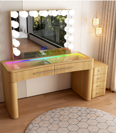 SlayStation® Willow Vanity Table w/ RGB Light & Mirror | Sacramento Furniture Store