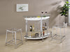 Amarillo Freestanding Glass Top Home Bar Wine Cabinet White