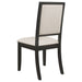 Louise Upholstered Wood Dining Side Chair Black (Set of 2)