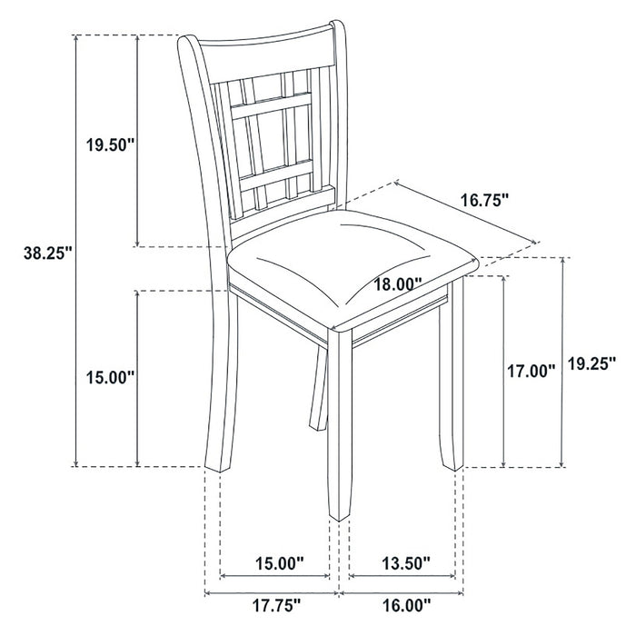 Lavon Wood Dining Side Chair Black and Espresso (Set of 2)