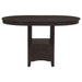 Lavon Oval 60-inch Counter Height Extension Dining Table Espresso