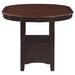 Lavon Oval 60-inch Counter Height Extension Dining Table Chestnut