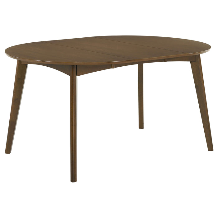 Jedda 5-piece Oval Dining Table Set Dark Walnut