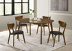 Jedda 5-piece Oval Dining Table Set Dark Walnut