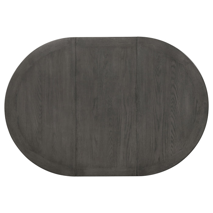 Lavon Oval 60-inch Wood Extension Leaf Dining Table Medium Grey
