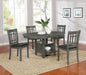 Lavon 5-piece Oval Extension Leaf Dining Set Medium Grey