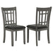Lavon Wood Dining Side Chair Black and  Medium Grey (Set of 2)