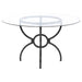 Aviano Round 48-inch Glass Top Metal Dining Table Gunmetal