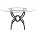Aviano Round 48-inch Glass Top Metal Dining Table Gunmetal