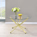 Beckham Round 46-inch Glass Top Dining Table Brass