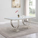 Antoine Rectangular 95-inch Glass Top Dining Table White