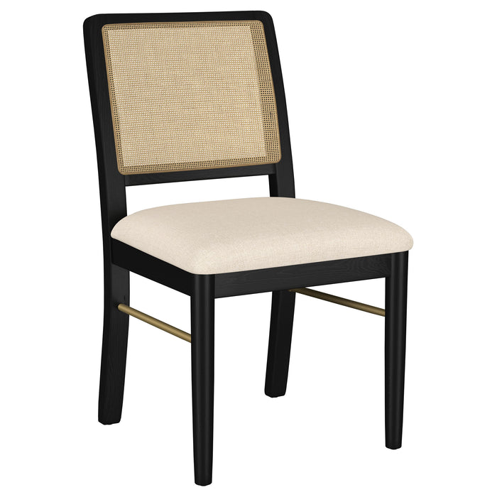 Arini 7-piece Round Dining Table Set Sand Wash and Black