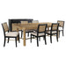Arini 7-piece Extension Leaf Dining Table Set Sand Wash and Black