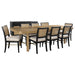 Arini 9-piece Extension Leaf Dining Table Set Sand Wash and Black