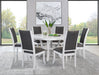 Judd 54-inch Round Dining Wood Table with Shelf Pearl White