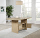Kailani Cane Counter Height Storage Dining Table Beige Oak