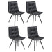 Aiken Faux Leather Upholstered Dining Side Chair Charcoal Grey (Set of 4)