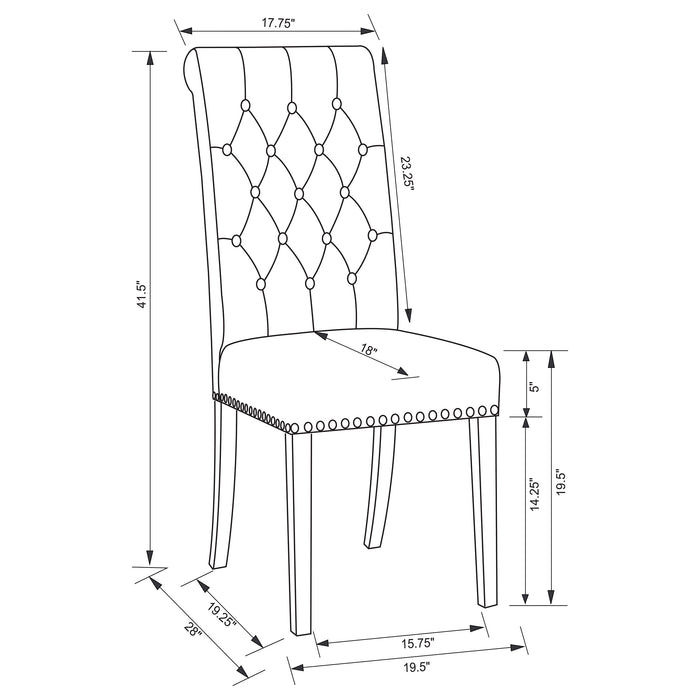 Alana Velvet Upholstered Dining Side Chair Sand (Set of 2)