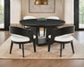 Leandro 5-piece Round Dining Table Set Burnished Black