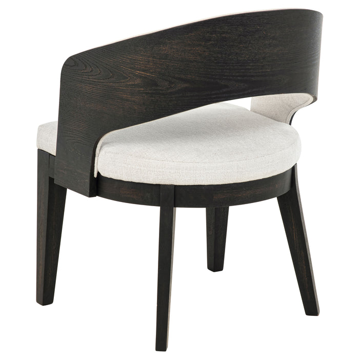 Leandro Upholstered Dining Arm Chair Cream (Set of 2)