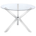 Vance Round 41-inch Glass Top Asterisk Dining Table Chrome