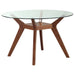 Paxton 5-piece Round Glass Top Dining Table Set Brown