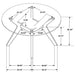 Paxton 5-piece Round Glass Top Dining Table Set Brown
