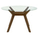 Paxton Round 48-inch Glass Top Wood Dining Table Brown
