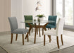 Paxton Round 48-inch Glass Top Wood Dining Table Brown